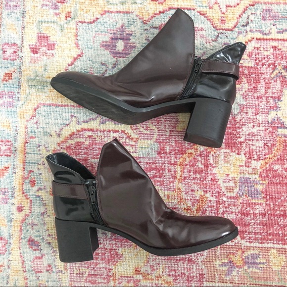 ✨SOLD✨ ZARA TRAFALUC BURGUNDY ANKLE BOOTS - Picture 4 of 8
